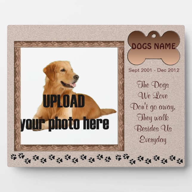 Photo Plaque commémorative pour chien tons marrons (Devant)