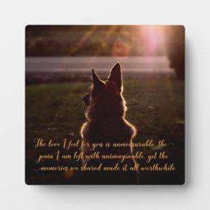 Photo Plaque commémorative pour un beau chien berger all