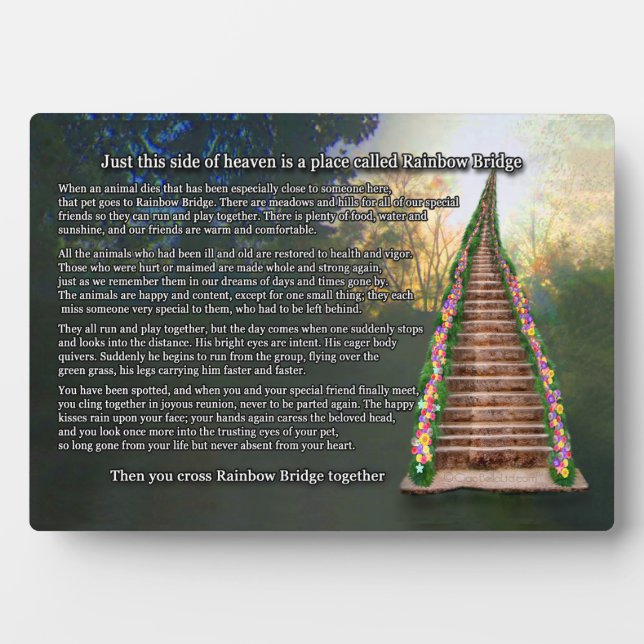 Photo Plaque commémorative Rainbow Bridge pour animaux d (Devant)