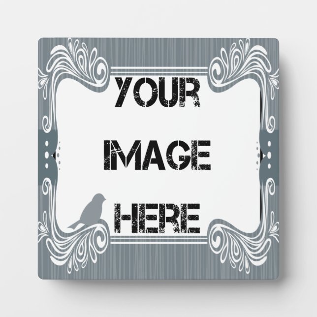 Photo Plaque d'art aux oiseaux gris (Devant)