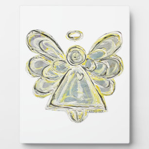 Photo Plaque d'art de la peinture blanche de l'ange lumi