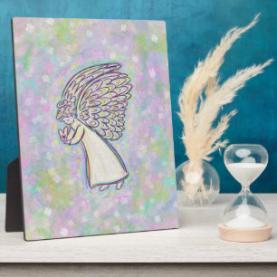 Photo Plaque d'art de la peinture blanche de l'ange lumi