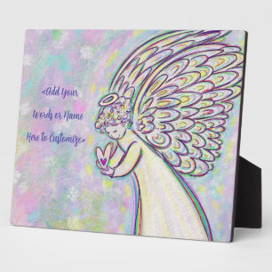 Photo Plaque d'art de la peinture blanche de l'ange lumi