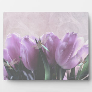 Photo Plaque d'art décoratif de Tulipes violettes Aqua D