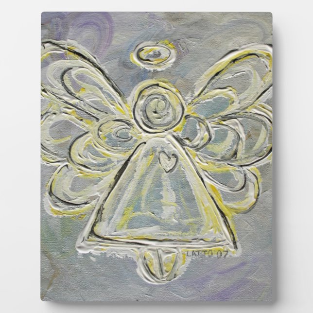 Photo Plaque d'art du gardien Argent Blanc Ange Peinture (Devant)