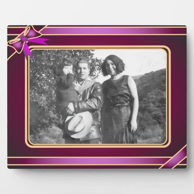 Photo Plaque d'art violet au ruban (Devant)
