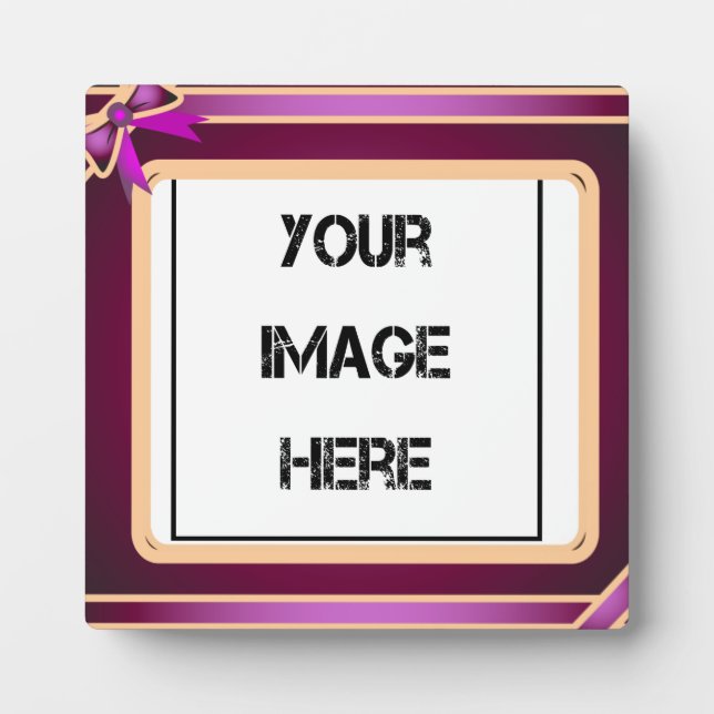 Photo Plaque d'art violet au ruban (Devant)