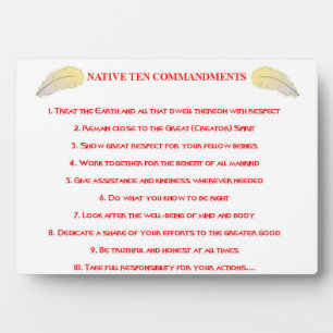 Photo Plaque de 10 commandements natifs avec Easel