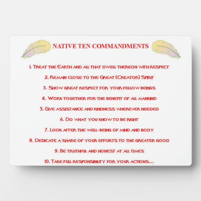 Photo Plaque de 10 commandements natifs avec Easel (Devant)