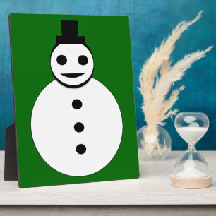Photo Plaque de bonhomme de neige de Noël souriant