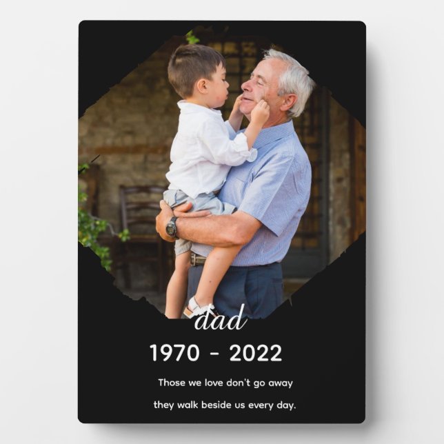 Photo Plaque de bureau à la mémoire de papa avec chevale (Devant)