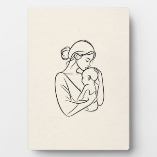 Photo Plaque de bureau en art linéaire minimaliste avec 