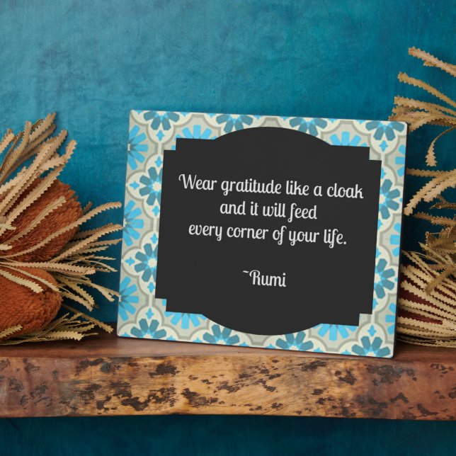 Photo Plaque de citation de remerciement Rumi (Côté)