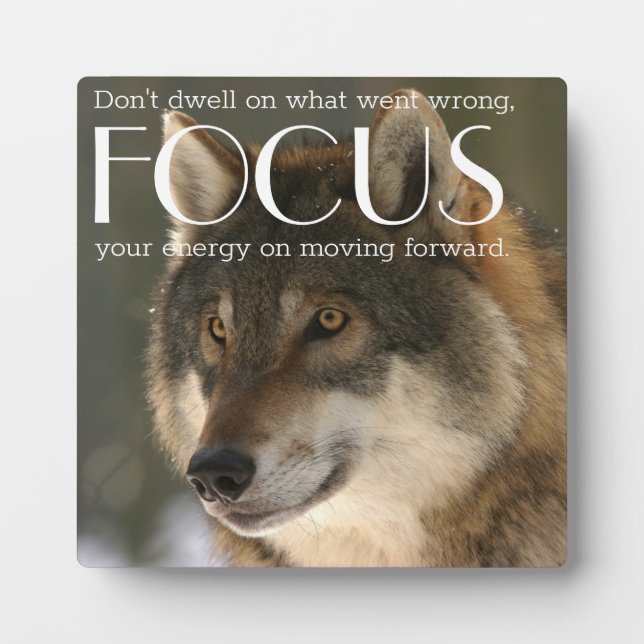 Photo Plaque de citation d'encouragement d'image de loup (Devant)
