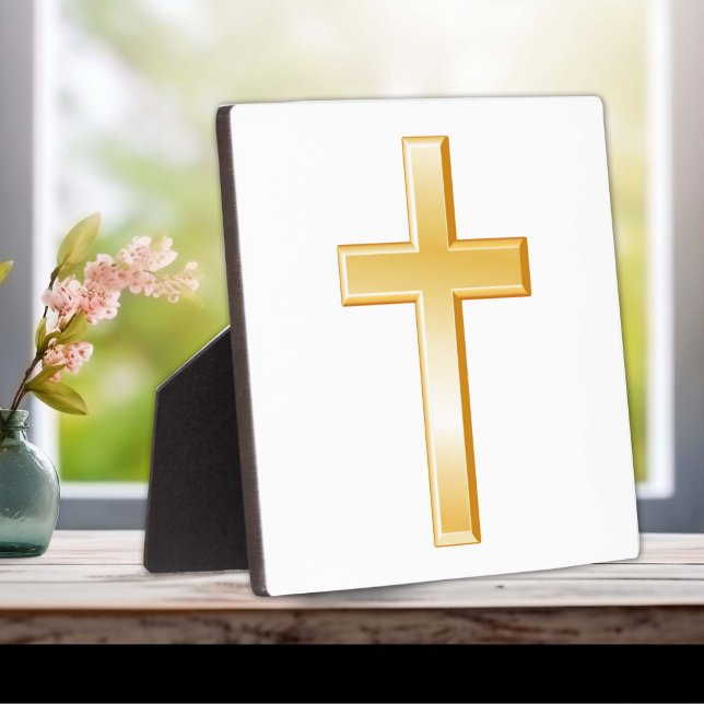 Photo Plaque de croix chrétienne (Christian Cross Plaque for home and office, a central symbol of the Christian faith. )