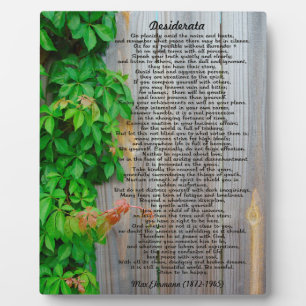 Photo Plaque de desiderata