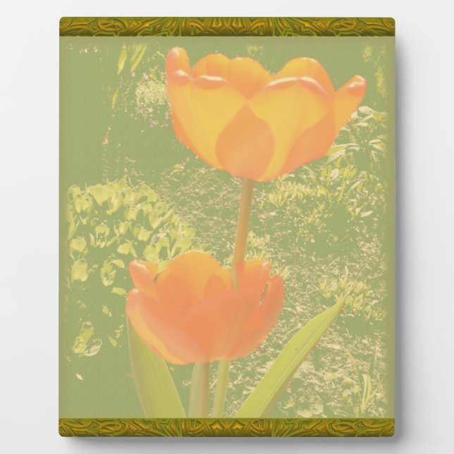 Photo Plaque de fleurs orange (Devant)