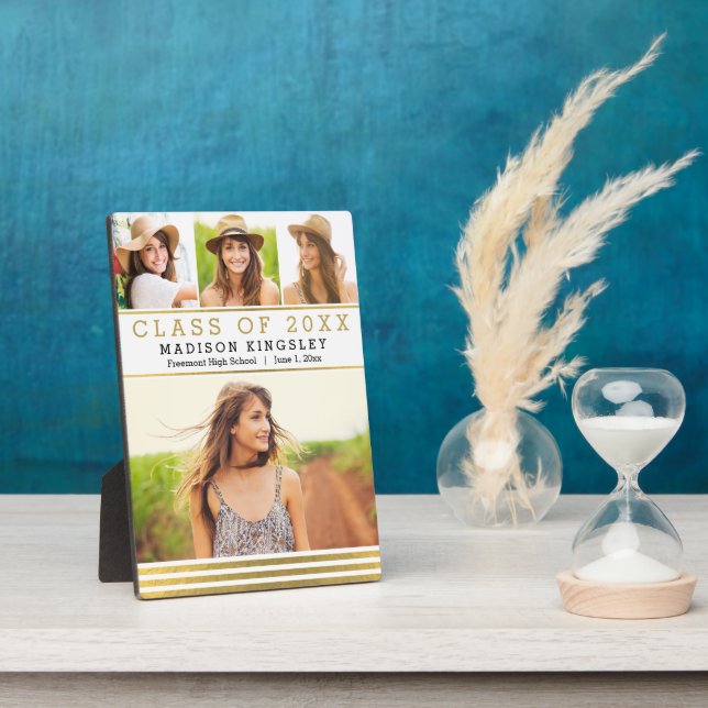 Photo Plaque de graduation Classic Stripes (Côté)