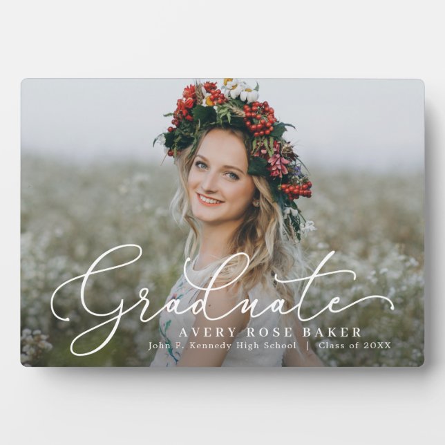 Photo Plaque de graduation d'élégance Airy EDITABLE COUL (Devant)