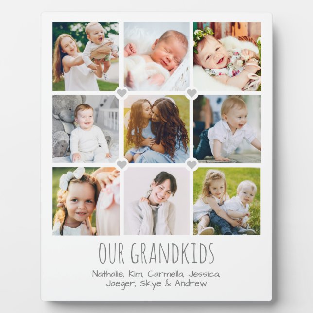 Photo Plaque de grand-parents de 9 photos personnalisée (Devant)