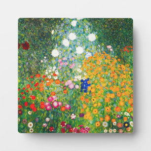 Photo Plaque de jardin fleurie Gustav Klimt