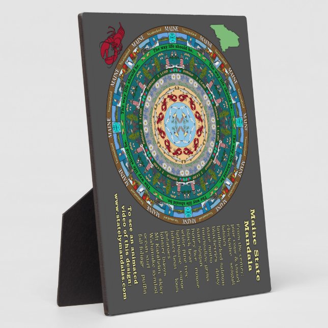 Photo Plaque de Mandala de l'État du Maine (Côté)
