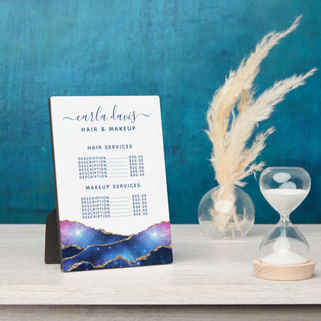 Photo Plaque de menu de prix du Salon Céleste de la Gala (Côté)