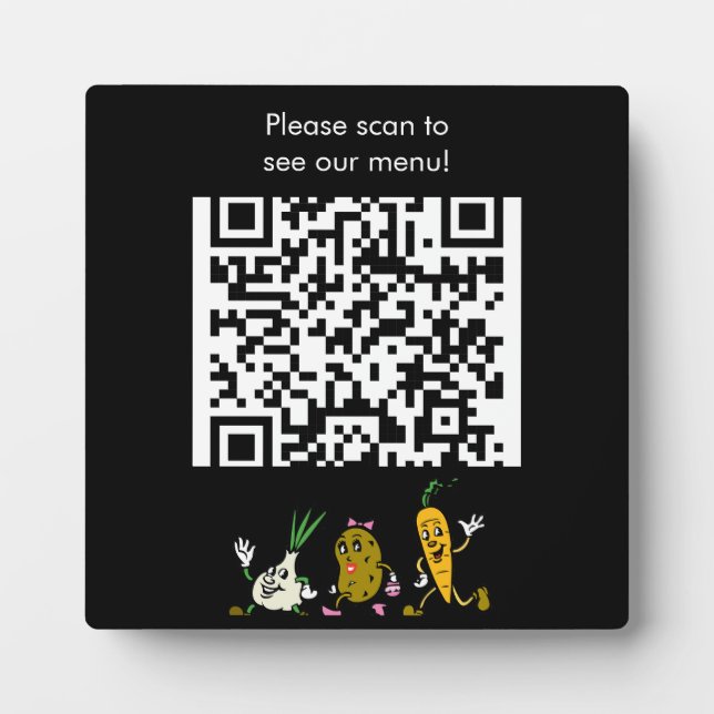 Photo Plaque de menu du code QR et du logo modifiable (Devant)