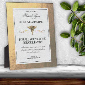 Photo Plaque de Merci Médicale professionnelle personnal