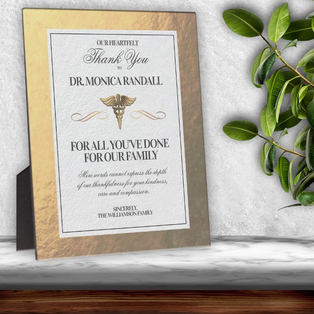 Photo Plaque de Merci Médicale professionnelle personnal (Créateur téléchargé)