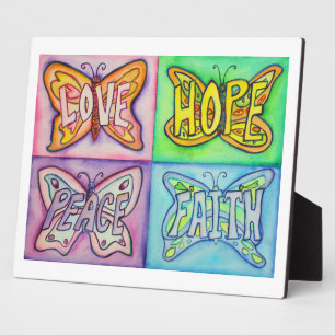 Photo Plaque de peinture à papillon d'art Word inspirati