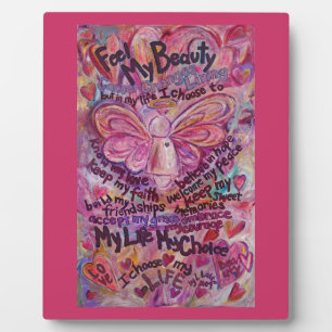 Photo Plaque de peinture d'ange du cancer rose de beauté