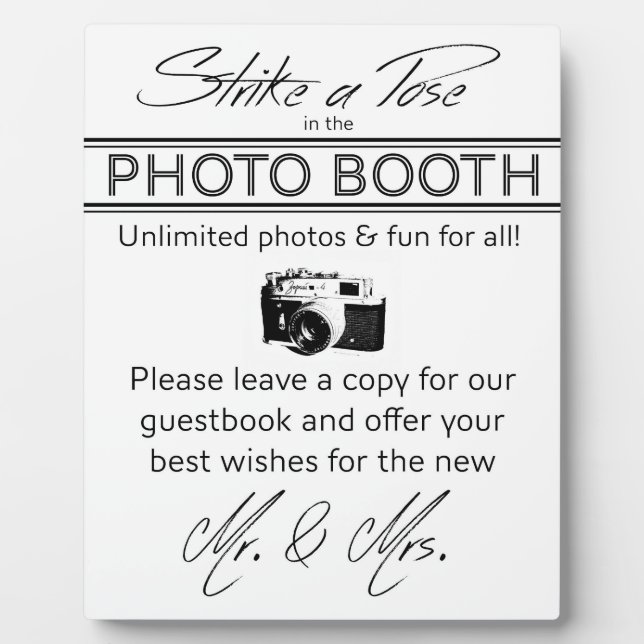 Photo Plaque de Photomaton 'Frappez une Pose' (Devant)