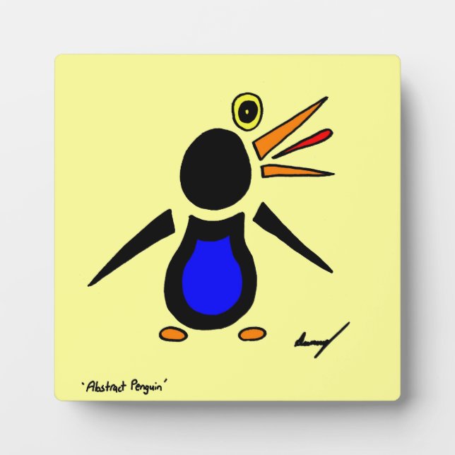 Photo Plaque de pingouin Abstraite - Jaune (Devant)