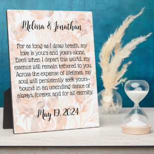 Photo Plaque de poème d'amour personnalisée