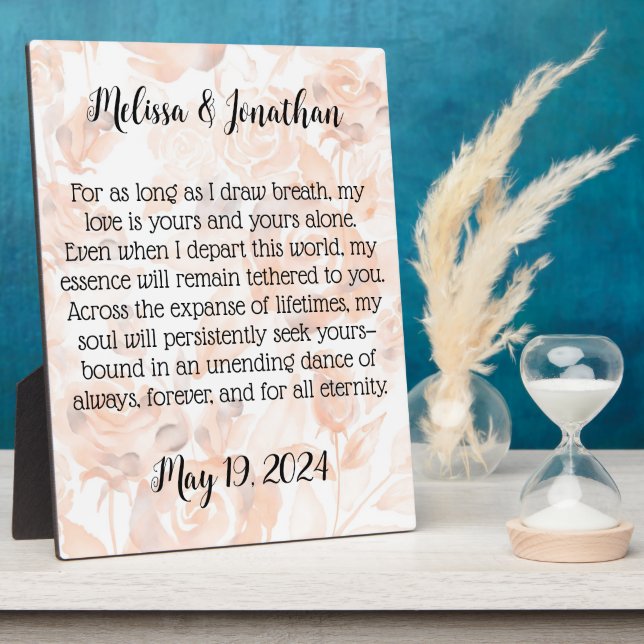 Photo Plaque de poème d'amour personnalisée (Côté)