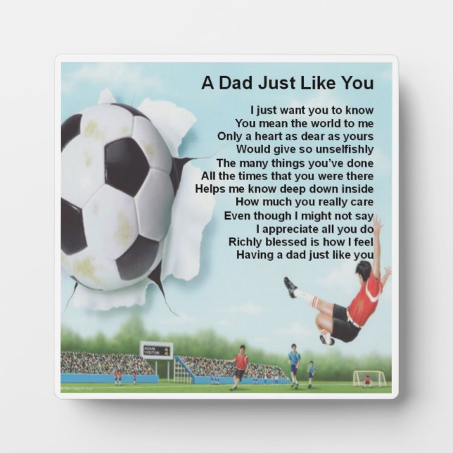 Photo Plaque de poème papa - Conception de football (Devant)