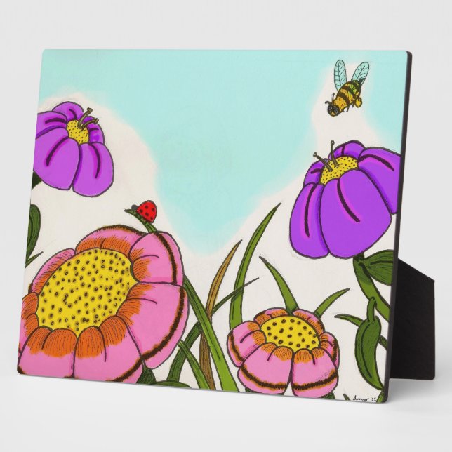 Photo Plaque de prairie de fleurs (Côté)