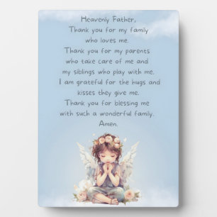 Photo Plaque de prière Merci bleu enfant