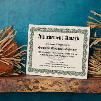 Photo Plaque de prix pour réalisations personnalisées