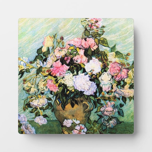Photo Plaque de roses roses Van Gogh (Devant)