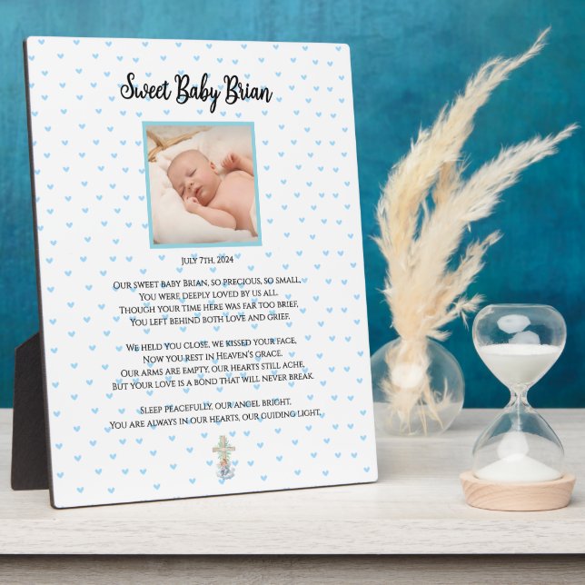 Photo Plaque de service funéraire pour bébés personnalis (Côté)
