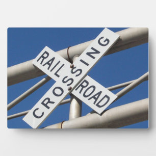 Photo Plaque de signalisation de franchissement ferrovia