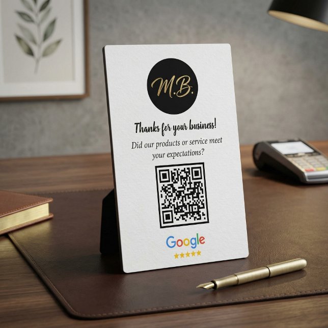 Photo Plaque de société avec code QR pour avis Google pe (Custom Google Review QR Code Business Plaque)