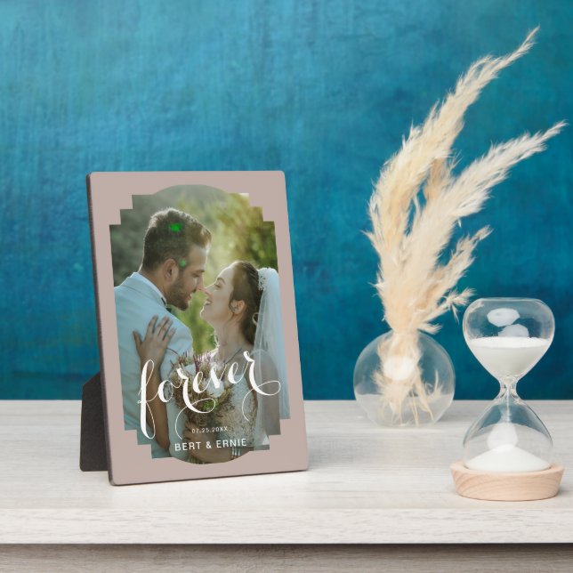 Photo Plaque de souvenir de mariage 13x18 avec chevalet (Côté)