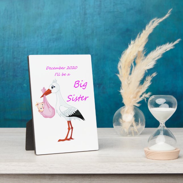 Photo Plaque de table avec chevalet Grande sœur décembre (Côté)