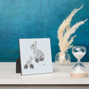 Photo Plaque de table avec lapin lapin d'Easel