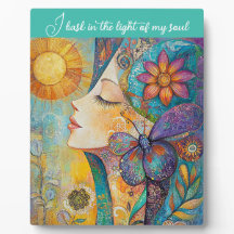 Plaque de table Boho Femme Nature avec Easel