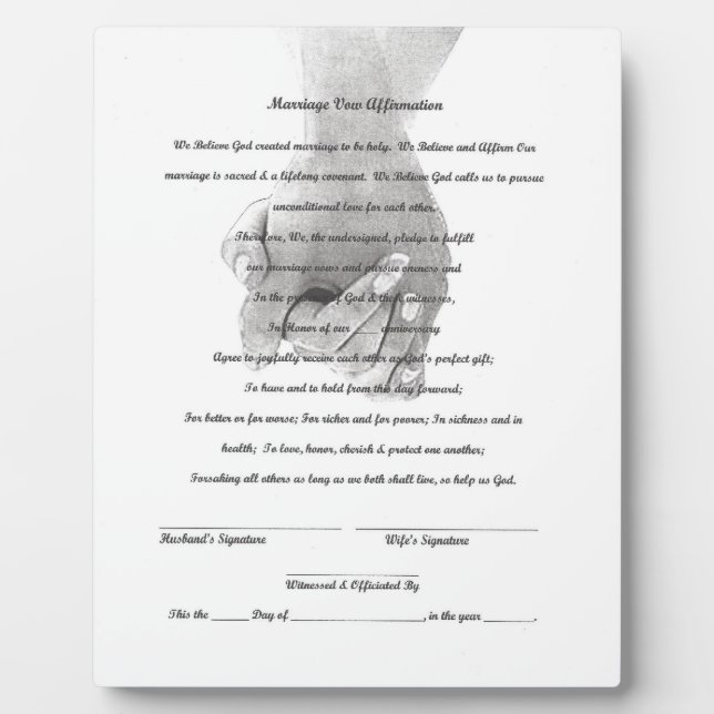 Photo Plaque de table de renouvellement de vœux de maria (Devant)