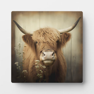 Photo Plaque de table d'une vache des Highlands